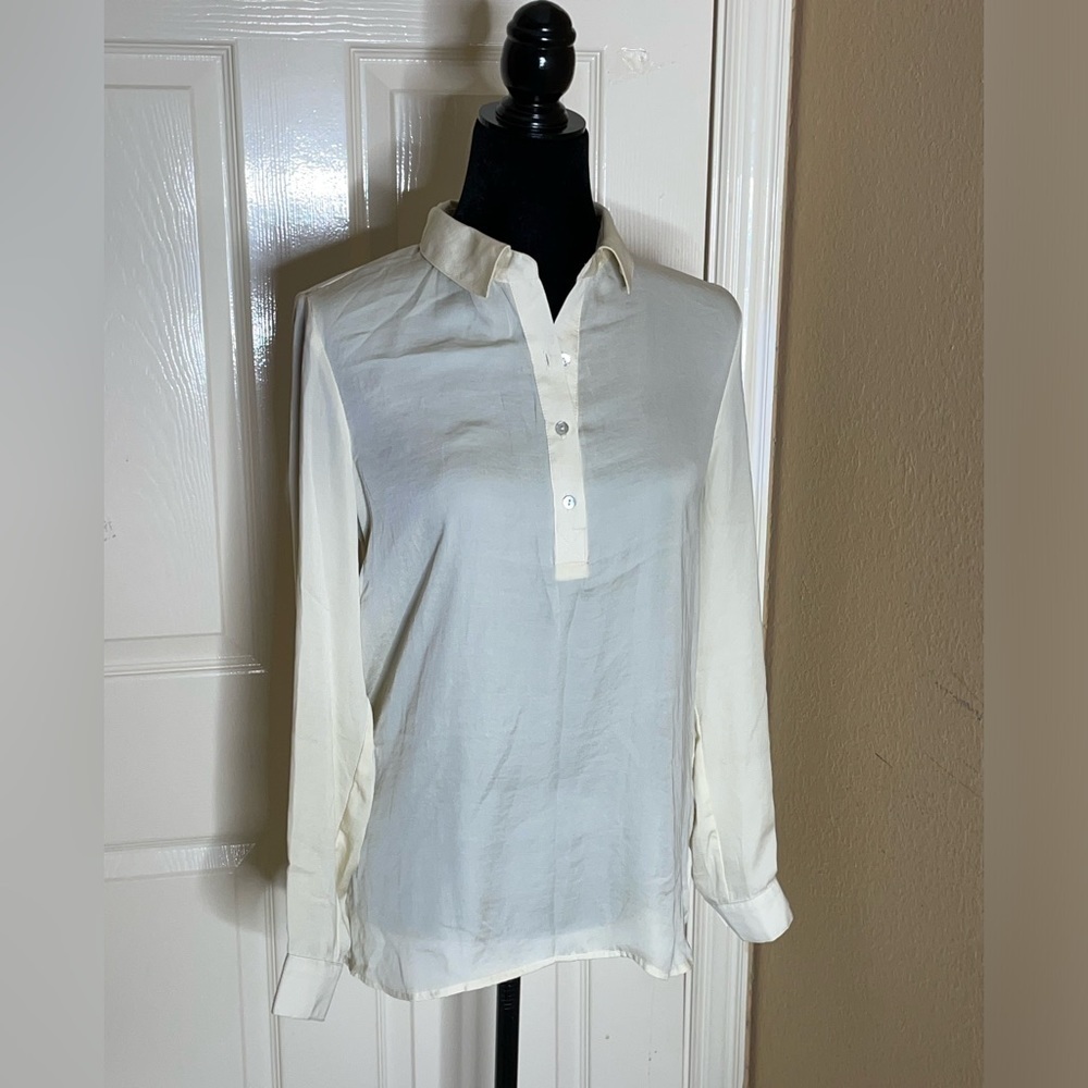 Anthropologie Dolan Left Coast Size XS Long Sleeve Collared Blouse-Retail $90﻿﻿﻿